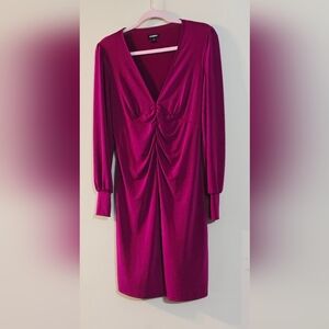 Express Magenta Ruched Wrap with Bishop Sleeves Small